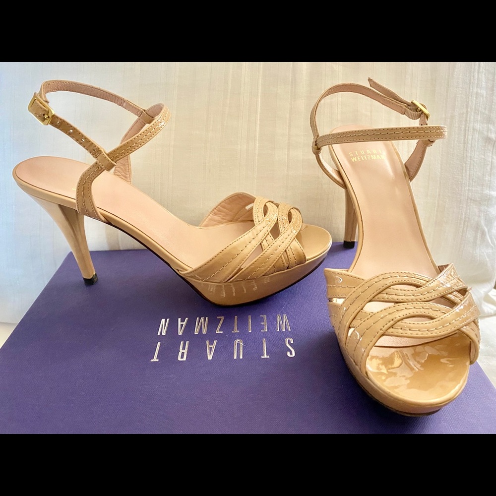 Stuart Weitzman Batton neutral tan heel